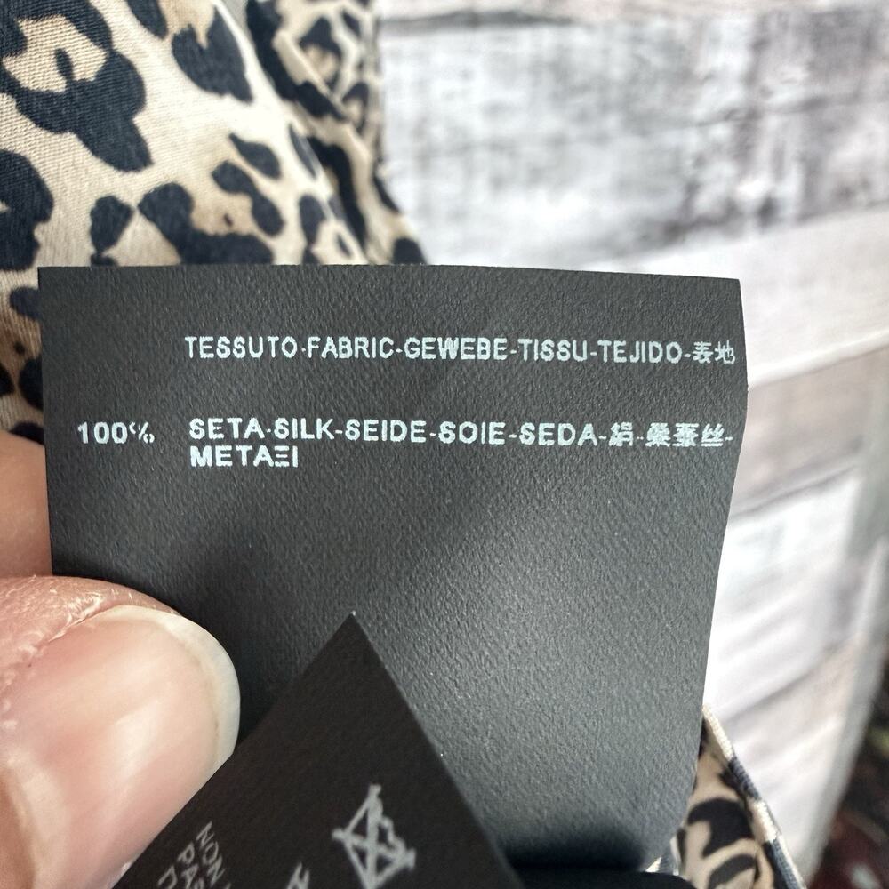 Saint Laurent Button-Up Blouse Animal Print Silk Long Sleeve Shirt 42 -16 1/2 - Picture 6 of 9